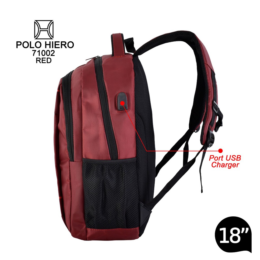 (Toko OB) Tas Murah Laptop Sekolah Polo Hiero 71002-18 Inch Tas Pria Kerja Fashion Backpack