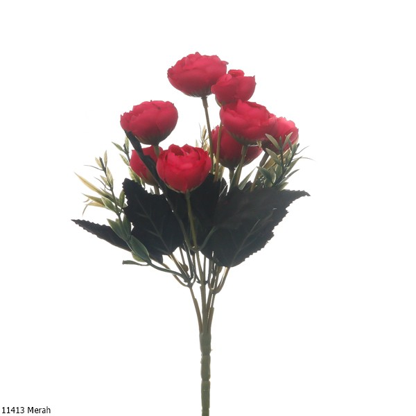 Bunga Plastik Ranunculus  1141-Merah