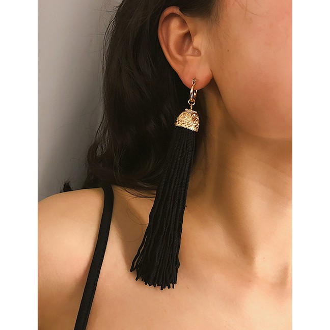 LRC Anting Tusuk Fashion Alloy Tassel Geometric Earrings D04816