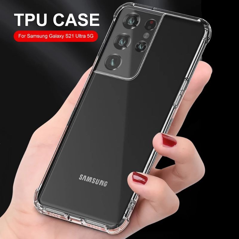 Soft Case Samsung Galaxy S21 Ultra S21+ Plus 5G Original Silikon Airbag Cover Casing Shock-proof