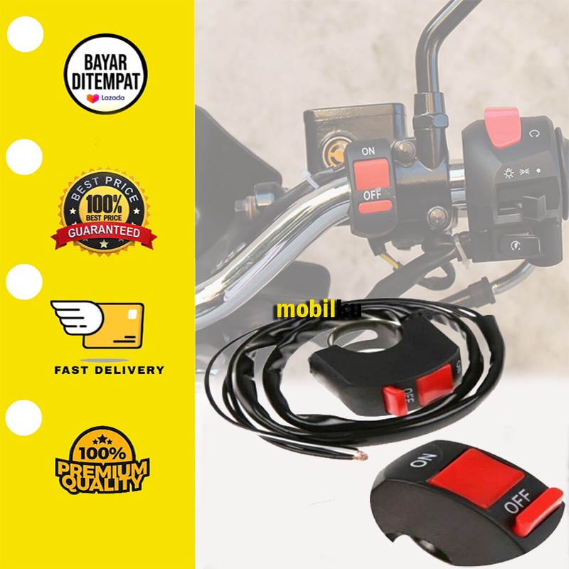 [BISA COD] Tombol Saklar On Off Stang Motor Switch Universal Saklar Breket Stang 2 Fungsi Saklar