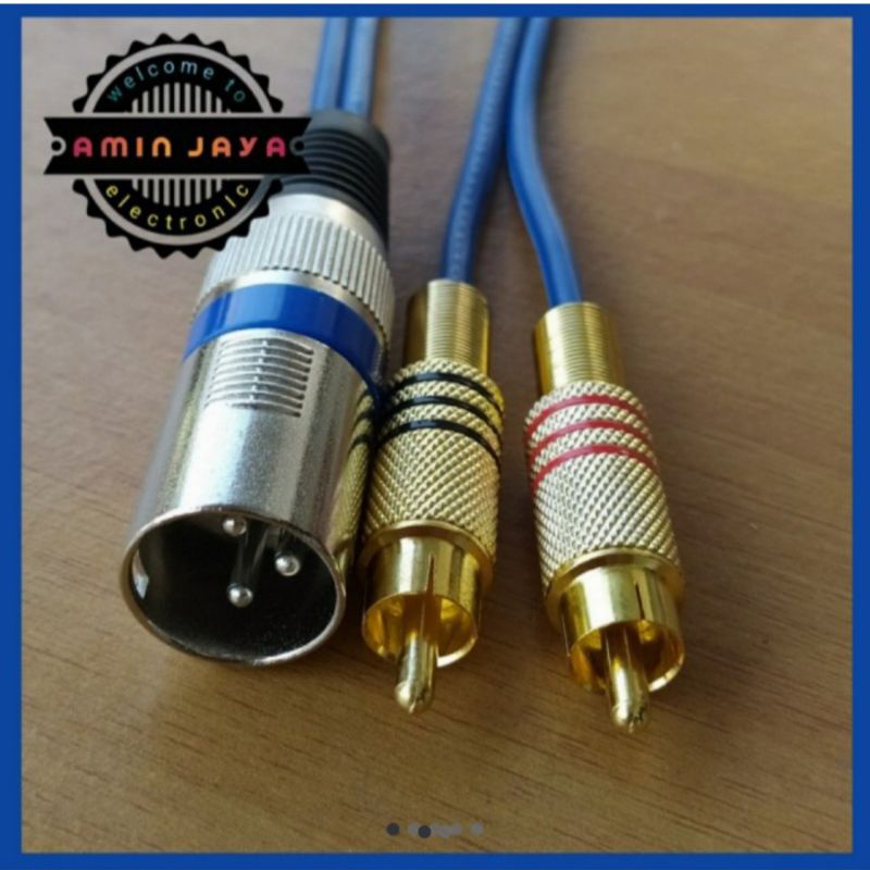 Kabel jack mixer to RCA/jack canon male to RCA stereo 1 meter