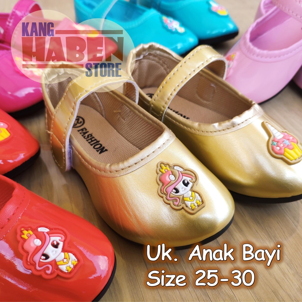 Sepatu Slip on Cewek Balita Karakter Kuda Poni dan Kue Lucu BX8015D