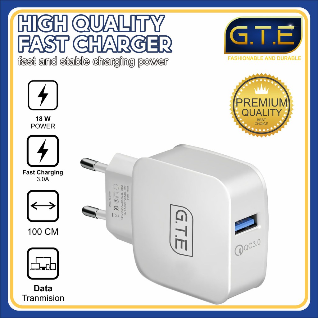 Charger GTE 100% Original Fast Charging Travel Charger