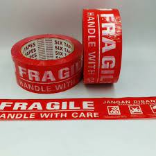 

Lakban Selotip Coklat Bening Fragile / Selotip Bening 100 Yard Jangan Di Banting Fragile Merah Coklat Packing Packingan 1 Roll