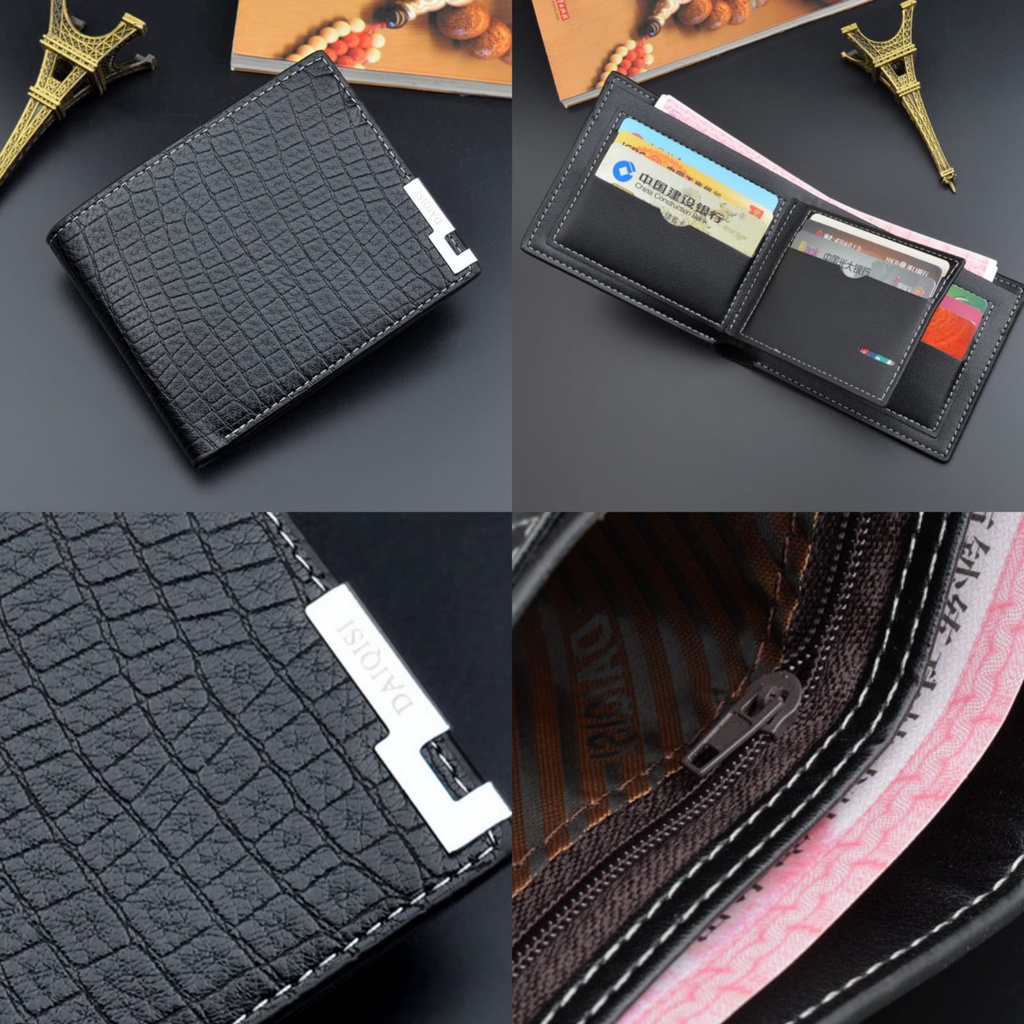 DOMPET PRIA LIPAT KULIT CROCO HITAM PREMIUM WA436B5 HOOPER TIPIS SLOT KARTU UANG COWOK KEREN IMPORT BATAM SIMPLE BRANDED LAKI DISTRO FASHION