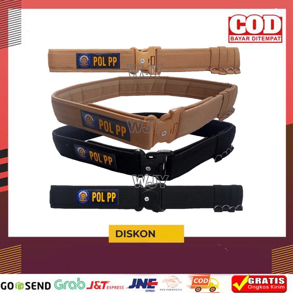 KOPEL PDL POL PP SABUK KOPEL TACTICAL IKAT PINGGANG LOGO SATPOL PP