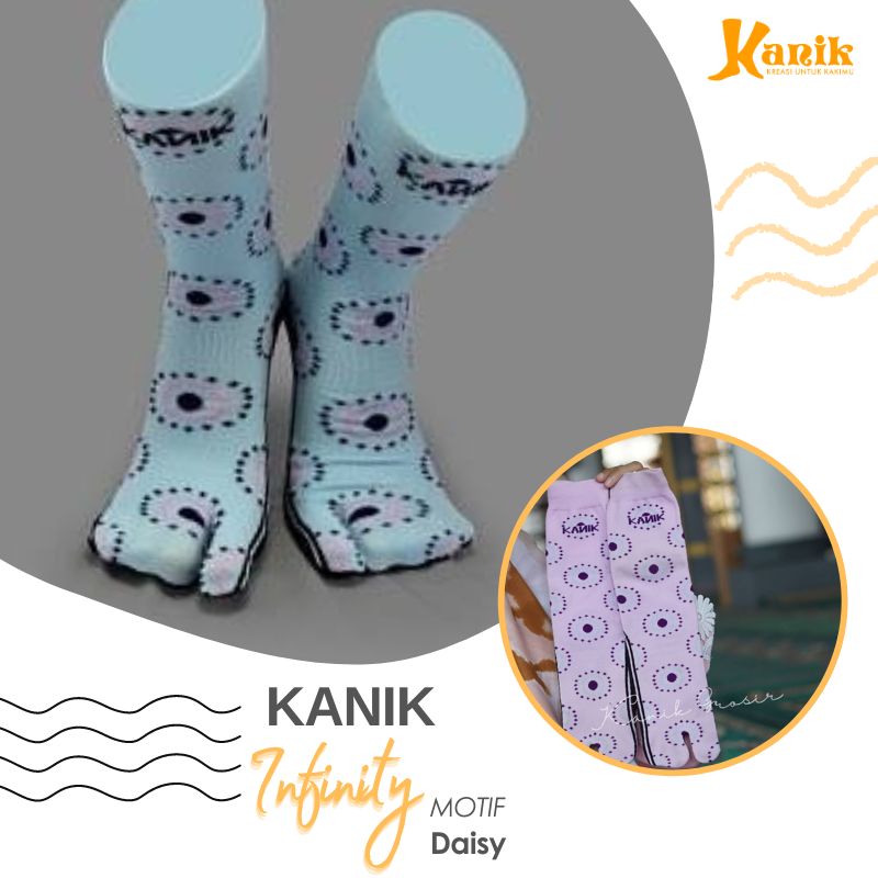 Kaos Kaki Jempol Muslimah Kanik Infinity Motif Daisy