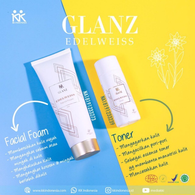 GLANZ Edelweiss Facial Foam KK indonesia