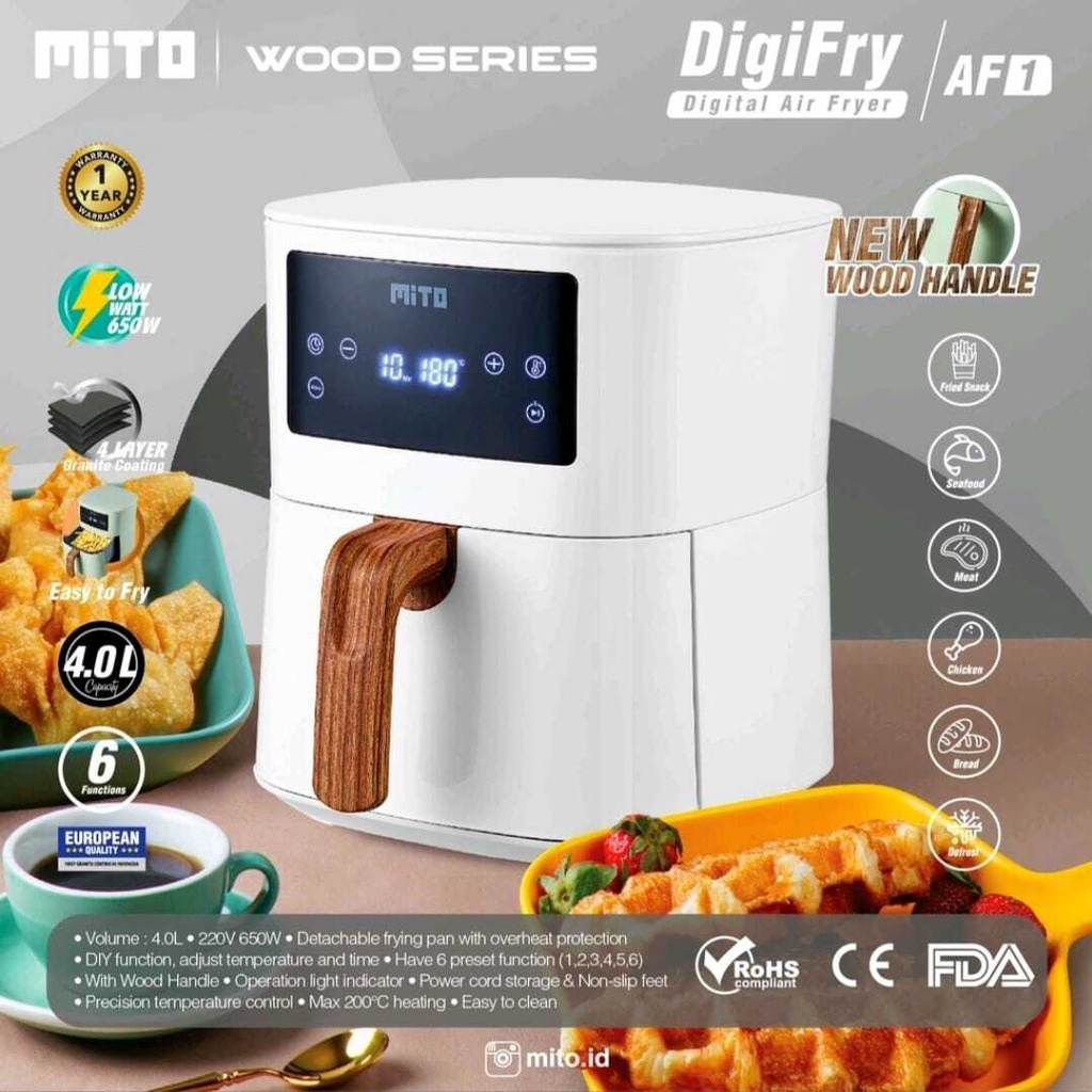 Air Fryer Mitochiba AF 1 Kapasitas 4 Liter | Penggoreng Tanpa Minyak Mito Digifry Digifryer