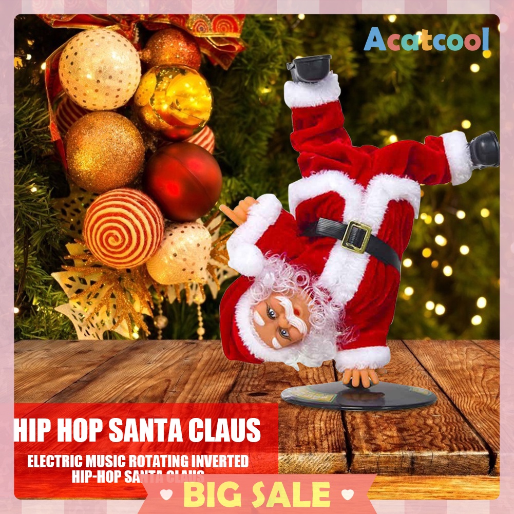 Christmas Music Rotating Inverted Dancing Santa Claus Doll Home Decoration