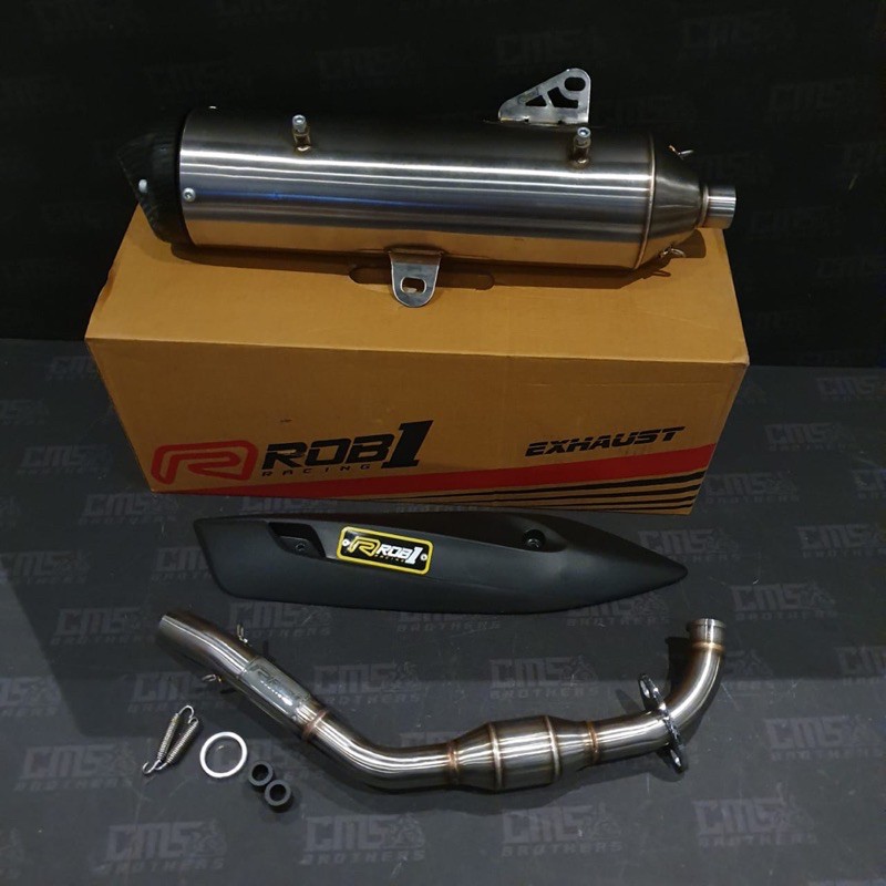 Knalpot Rob1 Robi Standard Racing Megabomb Stainless Yamaha Aerox Lexi Original