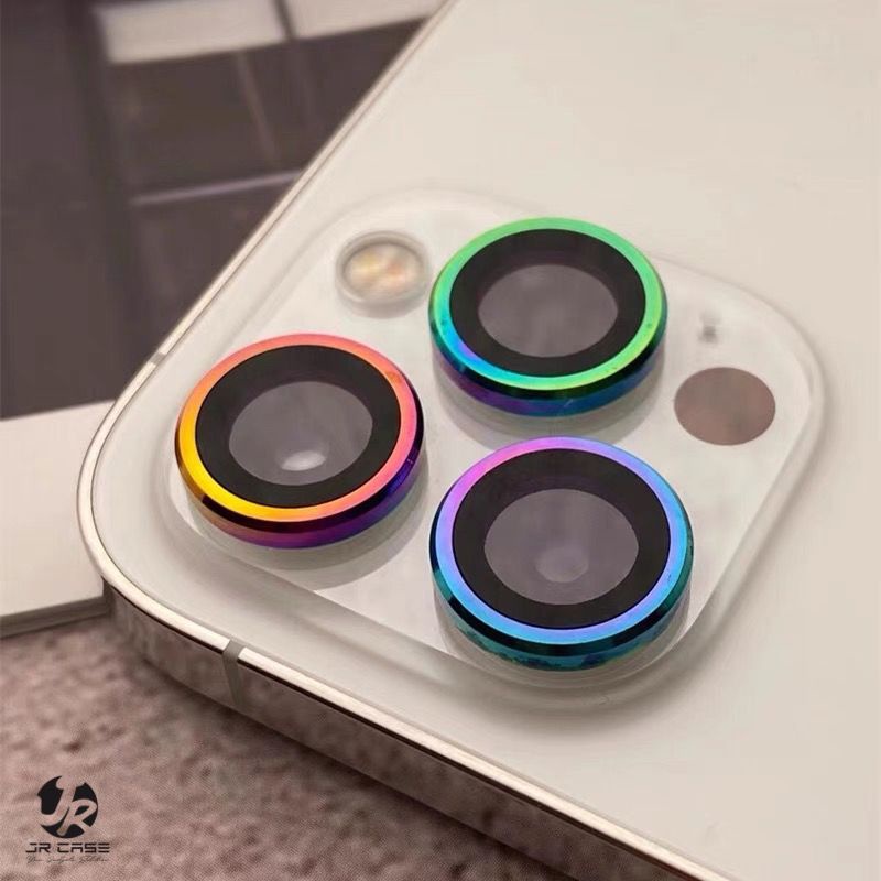 Ring Lens Kamera Rainbow iPhone 14 PLUS 14 PRO MAX 13 13 PRO MAX 12 12 PRO MAX 11 11 PRO MAX Pelindung Lensa Tempered Glass Camera Multicolor iPhone Screen Protector Anti Gores