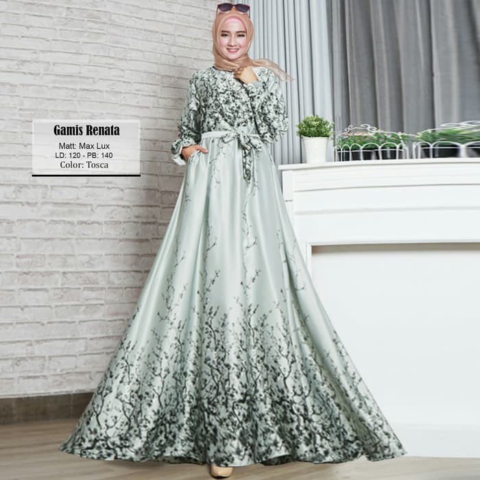 BAJU GAMIS PESTA MUSLIM TOSCA RENATA / GAMIS SYARI MUSLIM MEWAH / BAJU PESTA WANITA MUSLIM