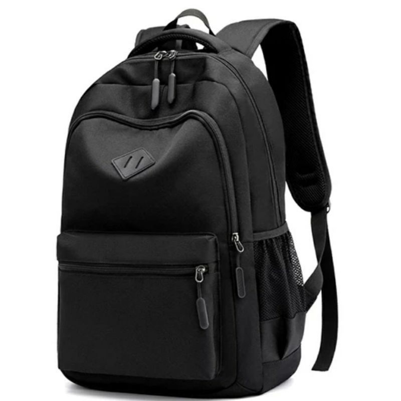 TAS Ransel Hitam Sekolah Kerja Kuliah Laptop Pria Wanita Cewek Cowok Kampus Olahraga Traveling