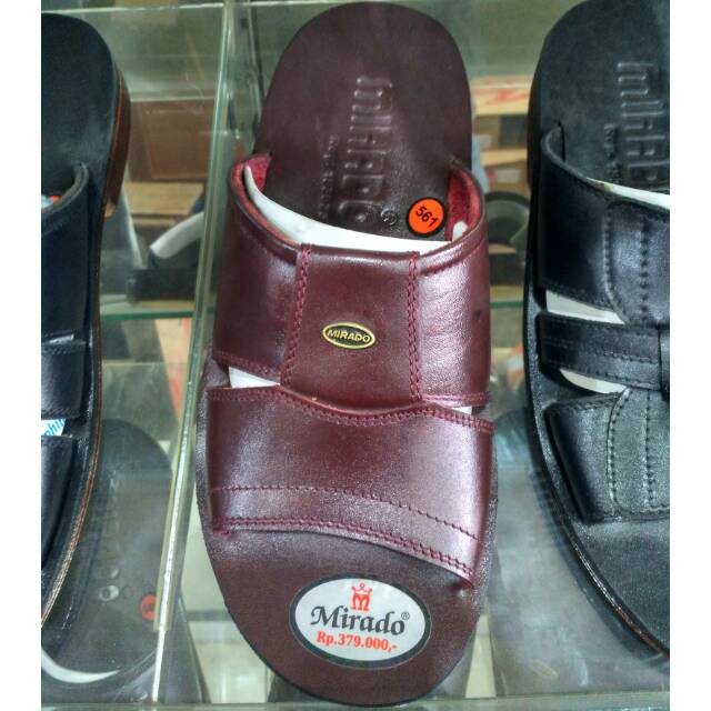 Sandal Pria Mirado 561 Maroon Kulit Asli Sendal Kulit Mirado Original