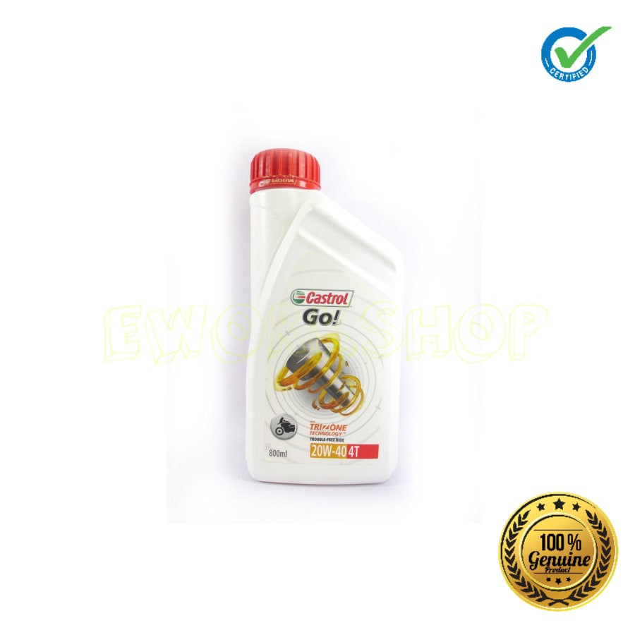 OLI CASTROL GO! 20W-40 4T 0,8 L 100% Original Product