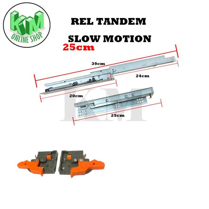 Rel Laci Tandem / Soft Close / Slowmotion US 001 SC - 25 cm Isi 1 set
