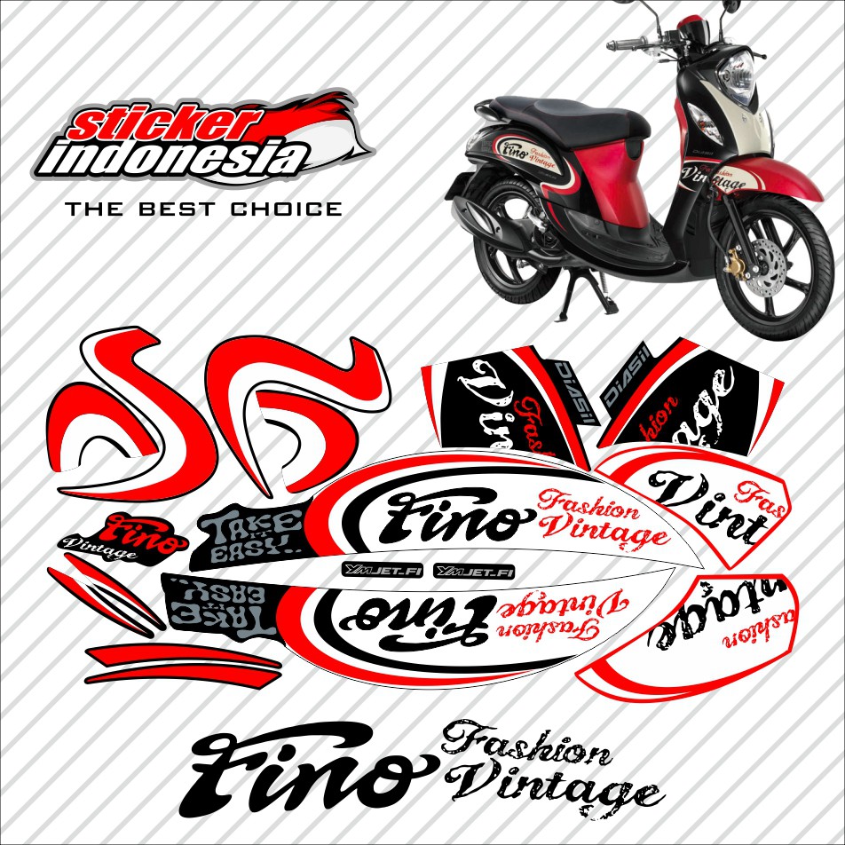 sticker streaping fino fashion 125 merah