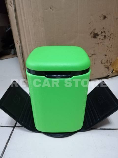 TEMPAT SAMPAH MOBIL BAHAN KULIT WARNA HIJAU