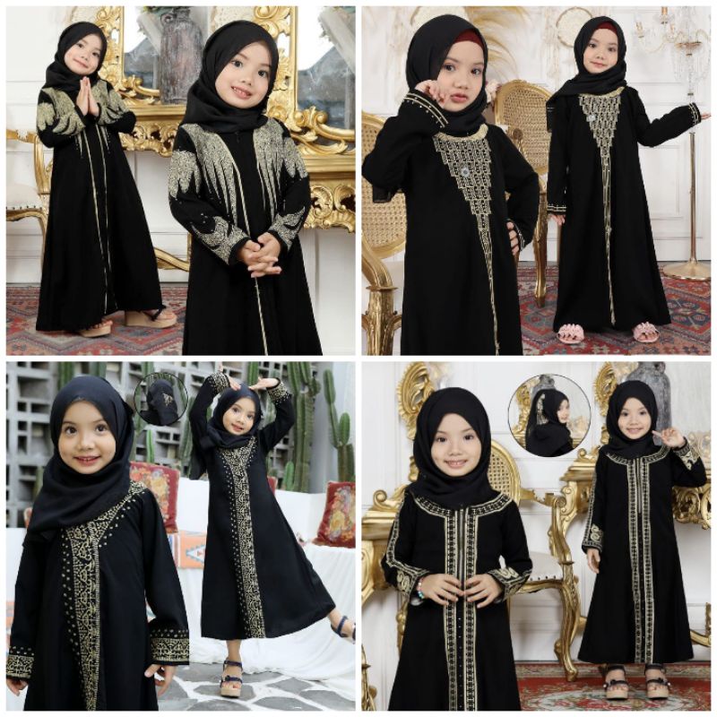 Abaya Anak Perempuan Warna Hitam Terbaru Gamis Anak Bordir
