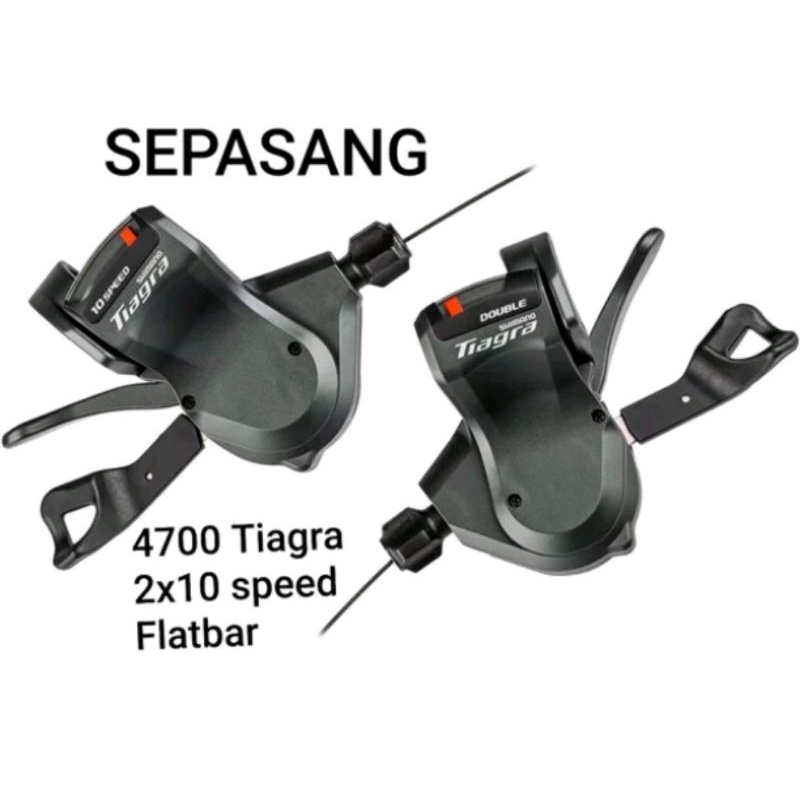 Sepasang Shifter Shimano Tiagra 4700 Flatbar 2 x 10 Speed . Shifters Flatt bar shifter sepeda