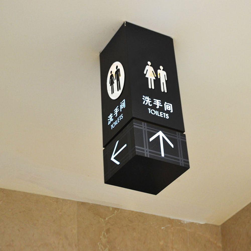 Populer 2PCS /Set Permukaan Cermin Decal 3D DIY WC Dekorasi Pintu Kamar Mandi Dinding Art Washroom Sign Poster