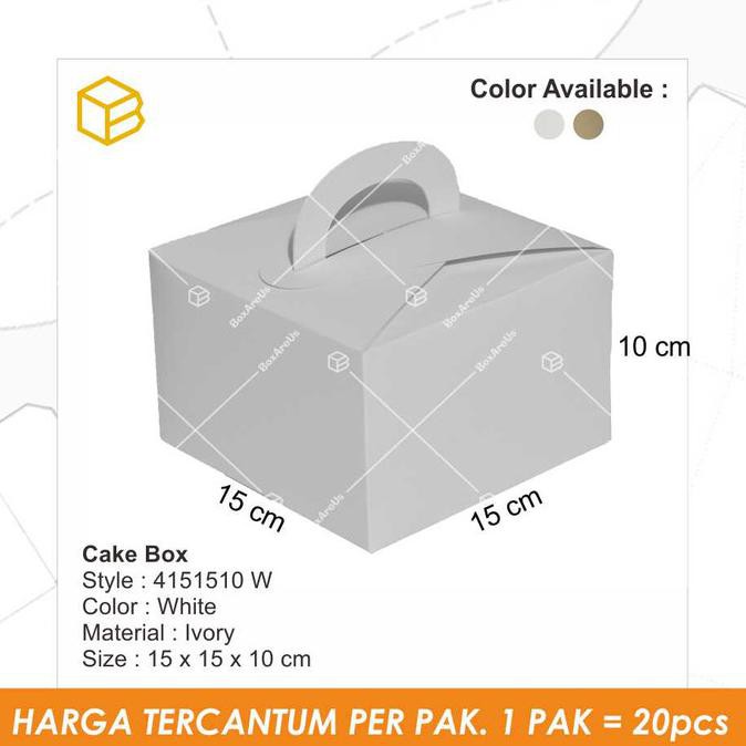 

Produk Unggulan] Dus Box Kue, Cake Box, Gift Packaging, Souvenir Box Tc - 4151510 White - Putih