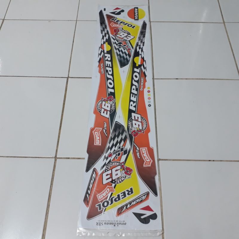sticker motor striping variasi honda beat fi lama 2013 2014 2015 repsol motoGp marques 93