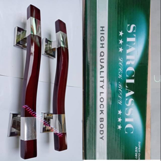 Handle Pintu Rumah / Tarikan Pintu Stainless Set + Kunci
