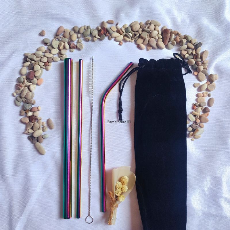 Sedotan Stainless Set | Sedotan Boba Stainless | Sedotan Besi | Sedotan Stainles | Stainless Straw