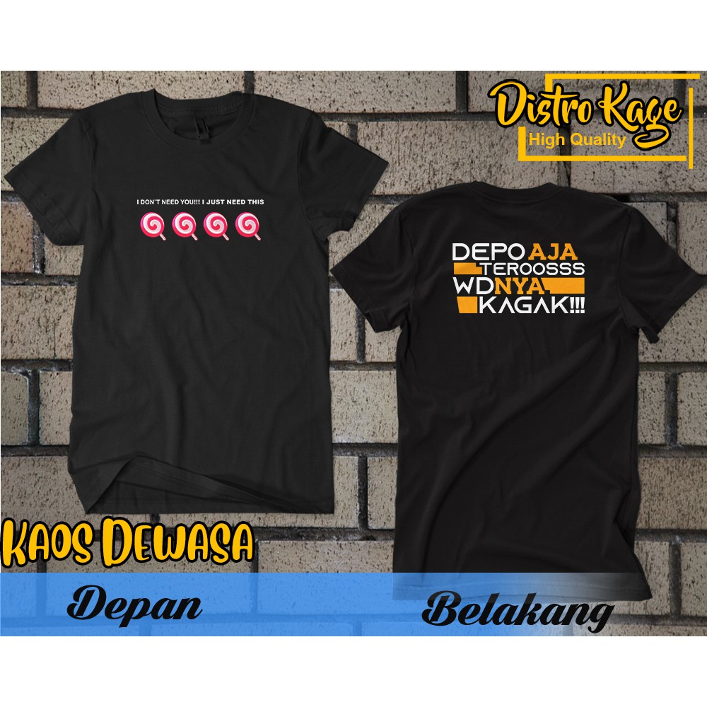 Baju Kaos Pria DB Lollipop Sweet Bonanza Depo Aja Terus WD Nya Kagak Ukuran Dewasa Unisex Cotton Com