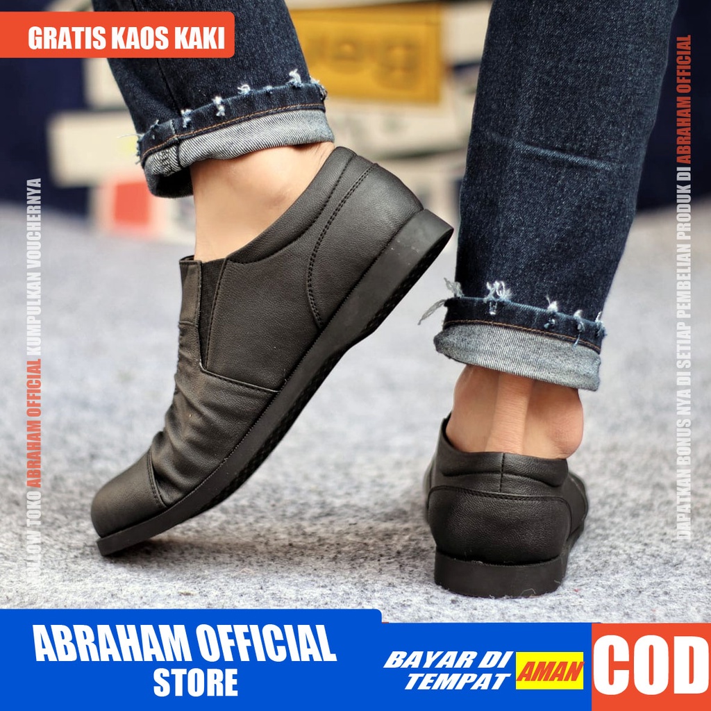 ABRHM x RAST Sepatu Slip On Pria Sepatu Pria Casual Cowo/Cowok Sepatu Kasual Pria Ori Sepatu Kasual Slop Anti Slip Semi Formal Kerja Kuliah Gaya Santai Keren Kekinian Original Murah Terlaris