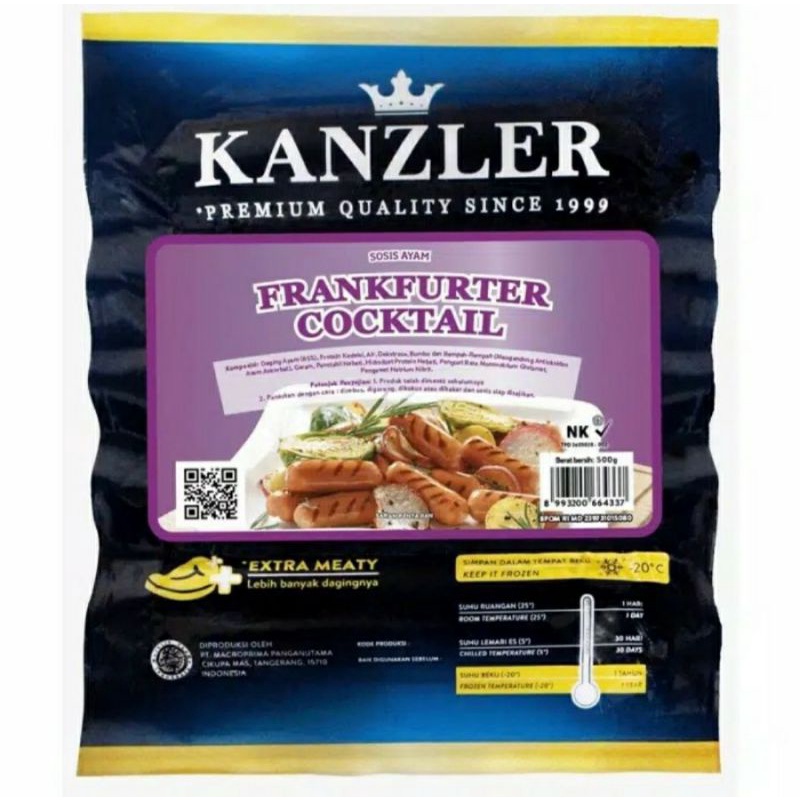 

Sosis Kanzler Frankfurter Cocktail 500gr | Sosis Ayam