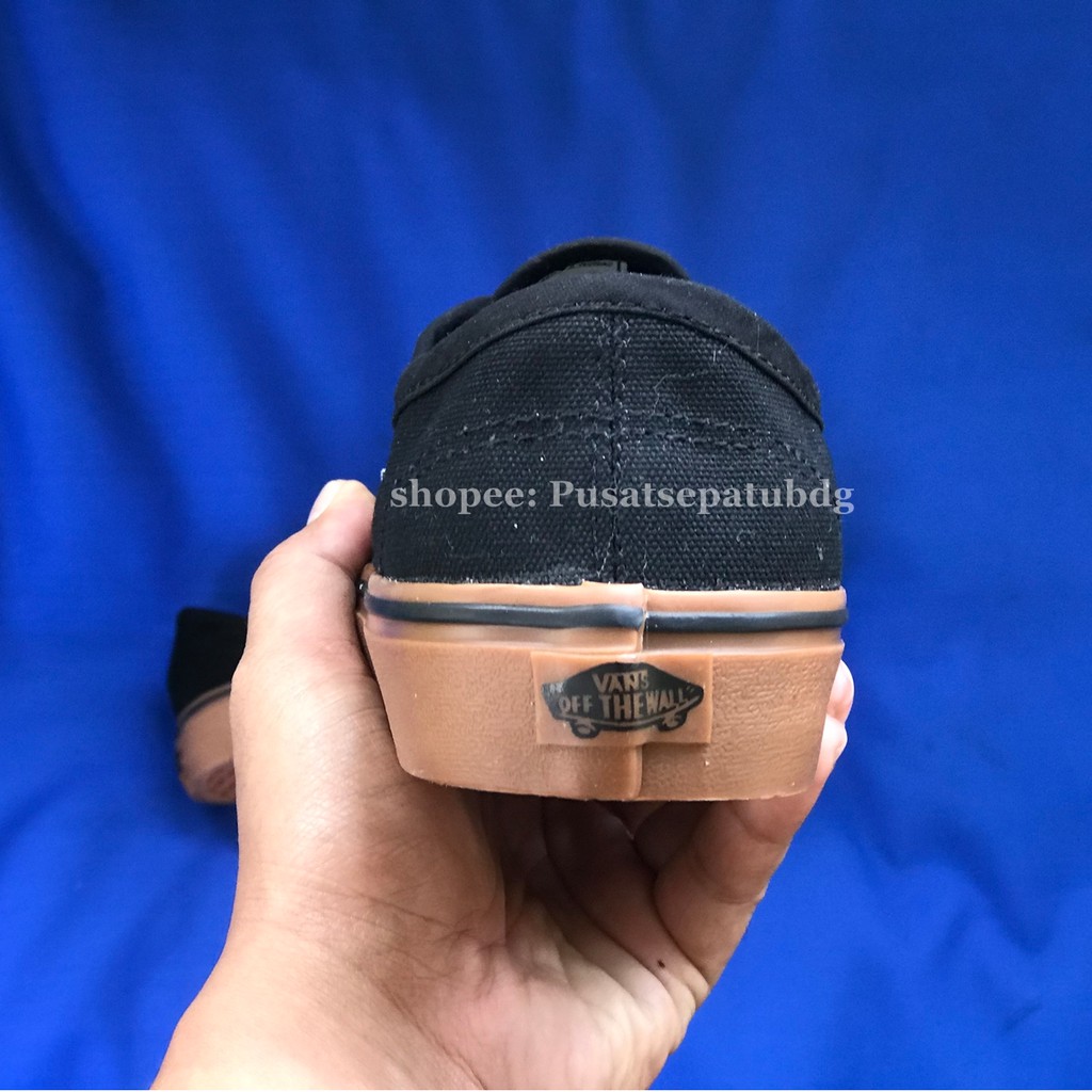 VANS AUTHENTIC BLACK GUM HITAM