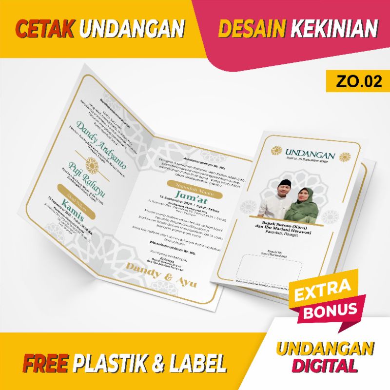 UNDANGAN ORANG TUA UNTUK PERNIKAHAN ANAK/ KHITANAN DESAIN MODERN ZO 02