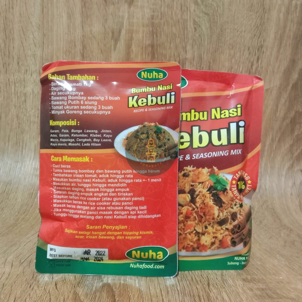 Bumbu Nasi KEBULI Instant Bumbu Nasi Kabuli Sachet ORIGINAL 100% NON MSG &amp; PENGAWET 60gr - NUHA FOOD