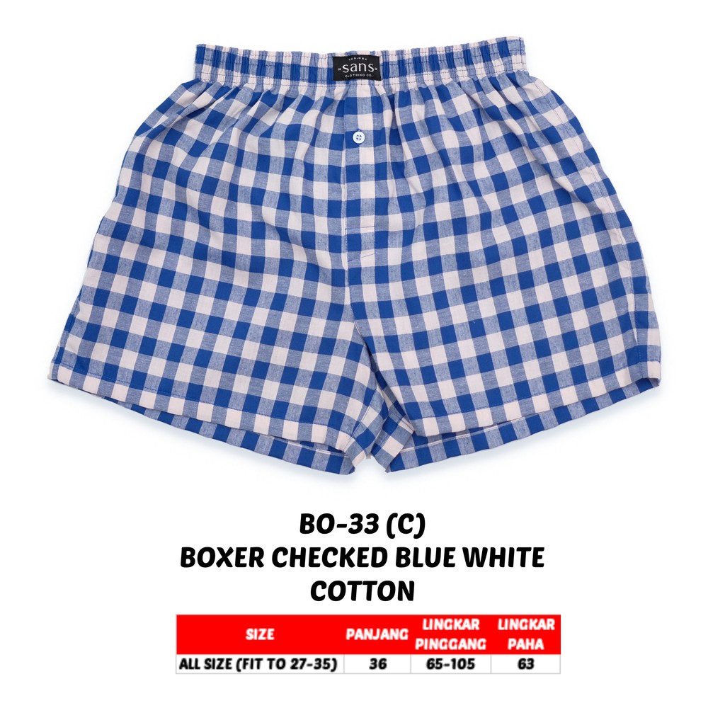 SANVANINA BO-33 Celana Boxer Unisex Checked | Celana Santai | Boxer Kotak Kotak