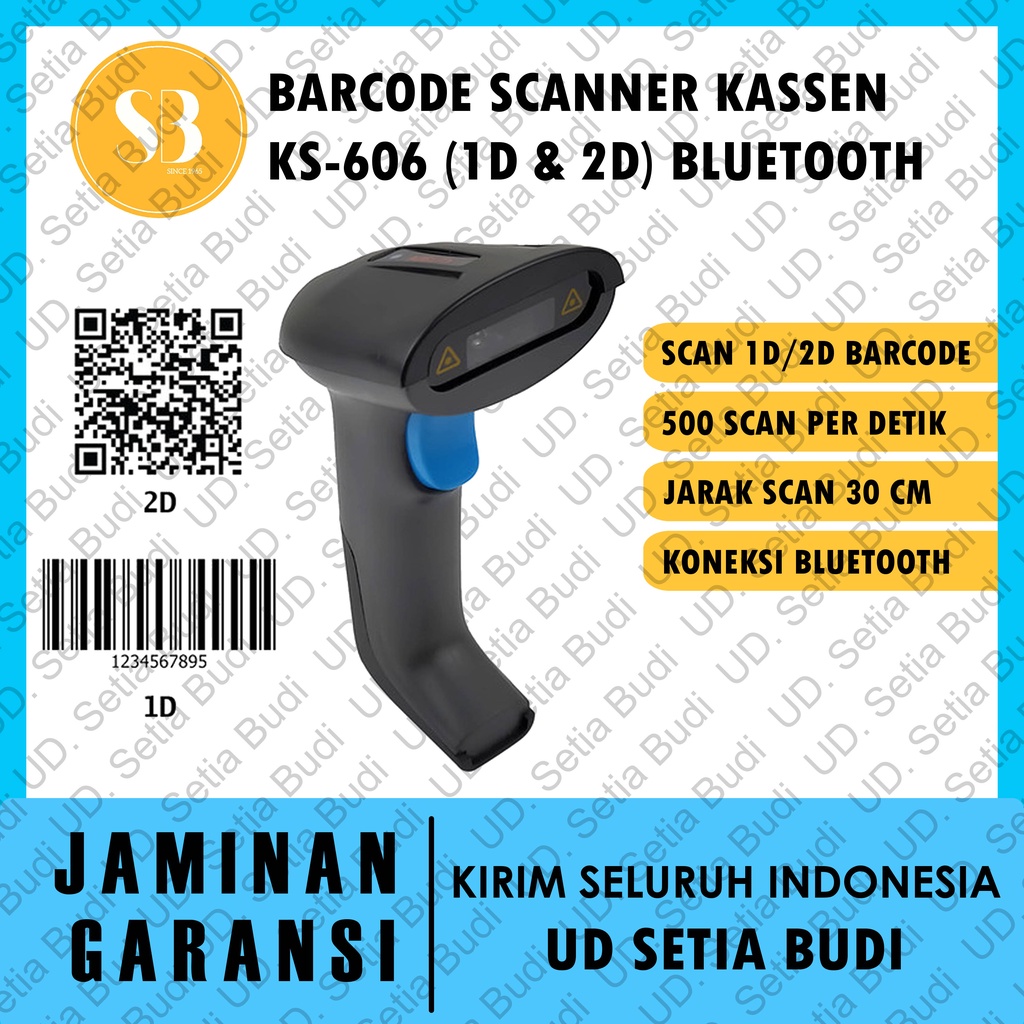 Barcode Scanner Kassen KS 606/KS-606/KS606 1D dan 2D Bluetooth