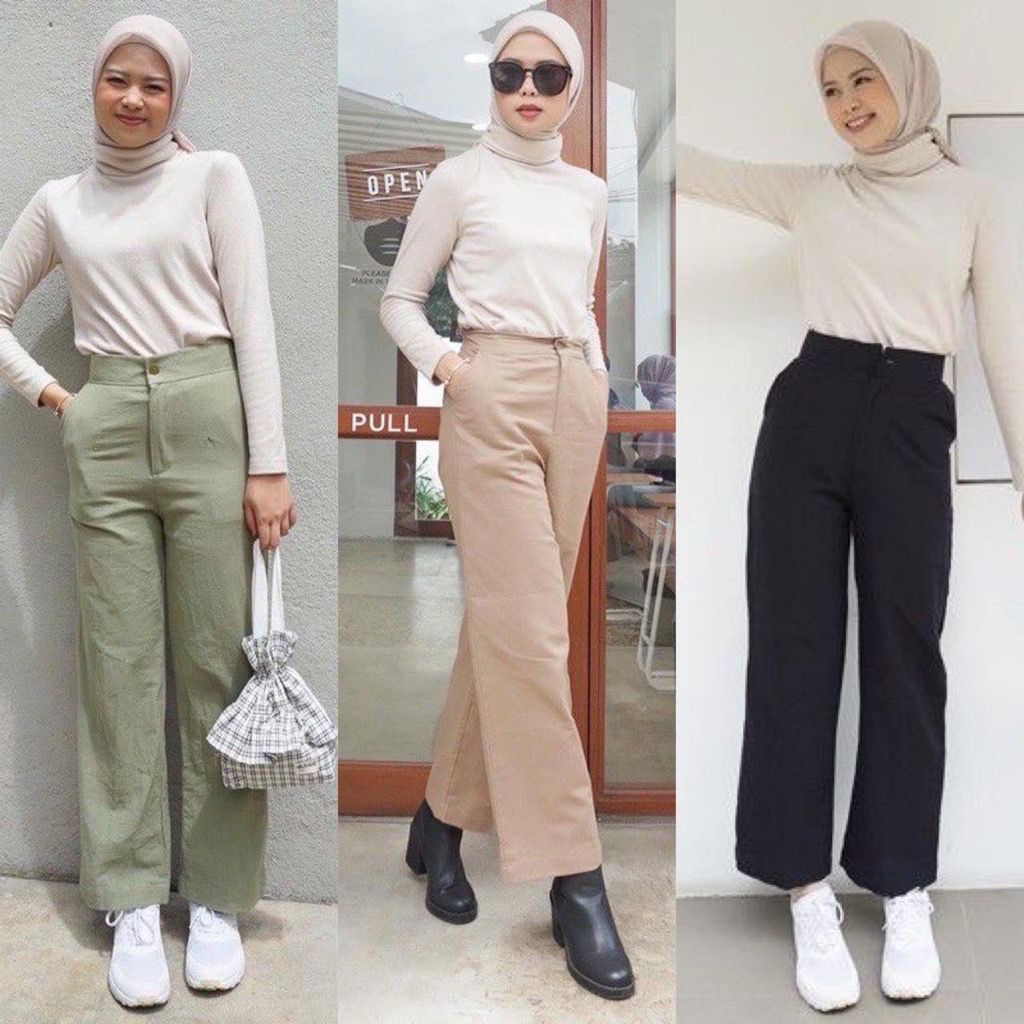 Seoul Yuka Kulot Linen Highwaist Korean Style Hits Ootd Selebgram Fashion Kulot Terbaru Linen Panjang