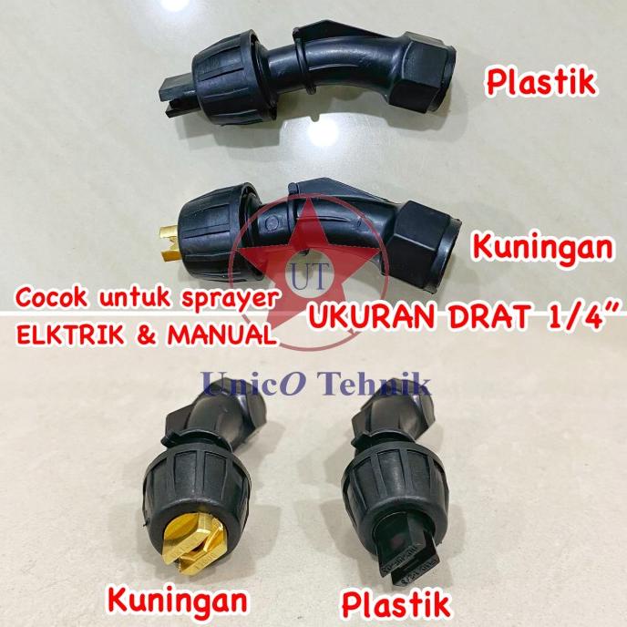 Nozzle Spuyer Flat Spray Jet / Kipas Kuningan 1/4" Sprayer Elektrik