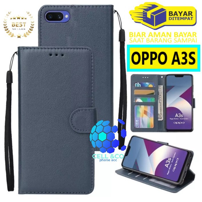 Flip cover OPPO A3S Flip case buka tutup kesing hp casing flip case leather wallet