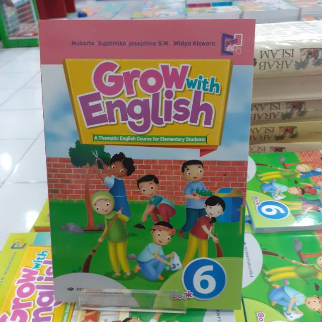 BUKU BAHASA INGGRIS UNTUK GROW WITH ENGLISH SD MI KELAS 6 VI  ERLANGGA K13 REVISI TERBARU