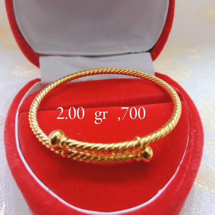 Big Promo Terbaru Brace | Gelang Tangan Baby Model Serut Emas Asli Kadar 700