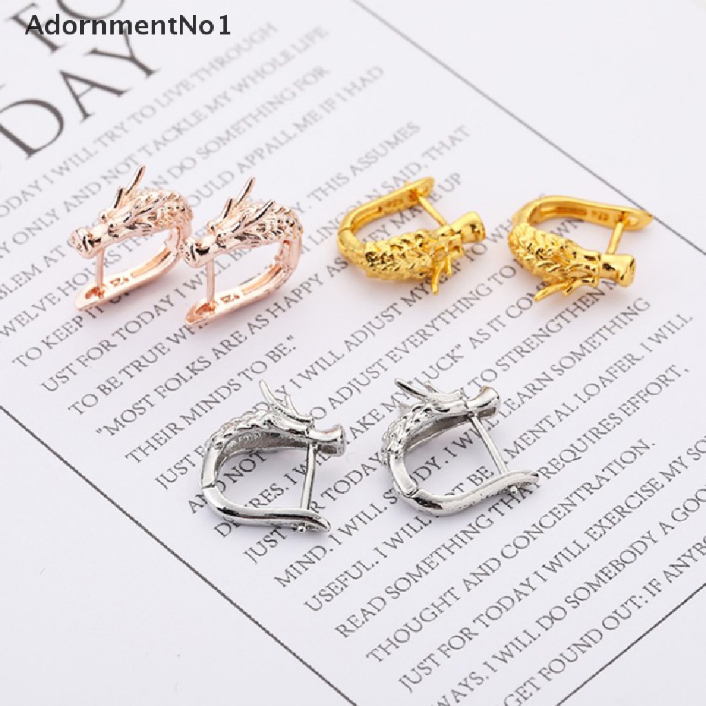 (AdornmentNo1) Anting Tusuk Gantung Desain Naga Gaya Punk Untuk Pria / Wanita