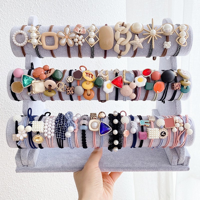 IKATAN RAMBUT KOREA IMPORT / IKAT RAMBUT KARET MOTIF KOREA STYLE / AKSESORIS RAMBUT KOREA / KARET GELANG RAMBUT-1