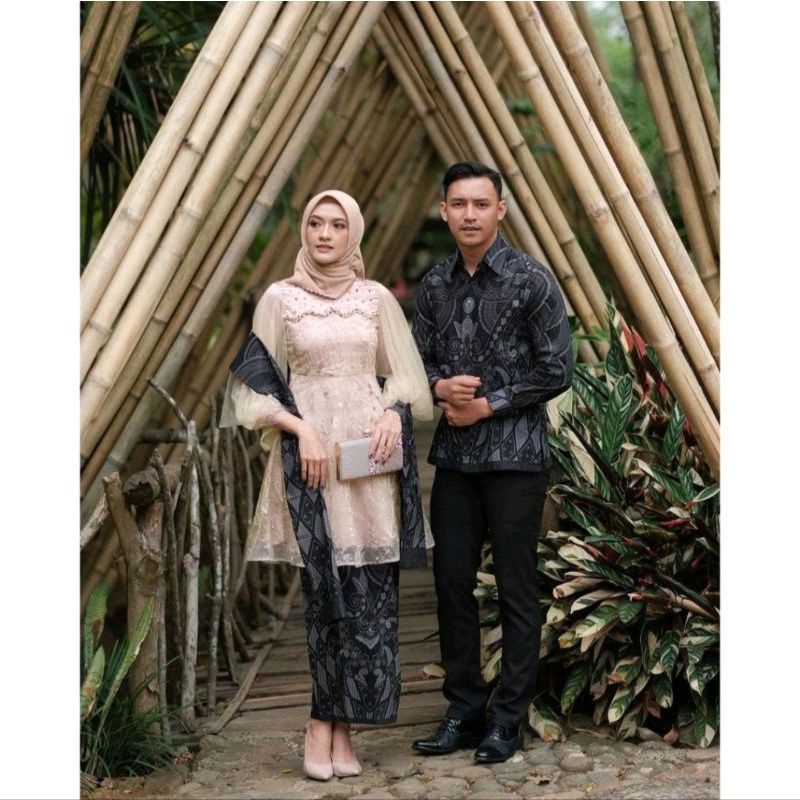 Produk Terbaru GALERI BATIK SOLO BATIK Kebaya Couple Aurel Payet Free Selendang