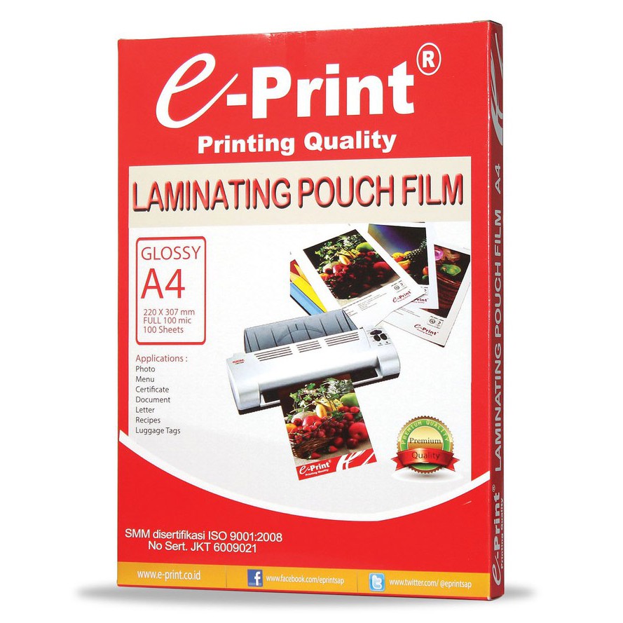 

PLASTIK LAMINATING UKURAN A4 MEREK EPRINT
