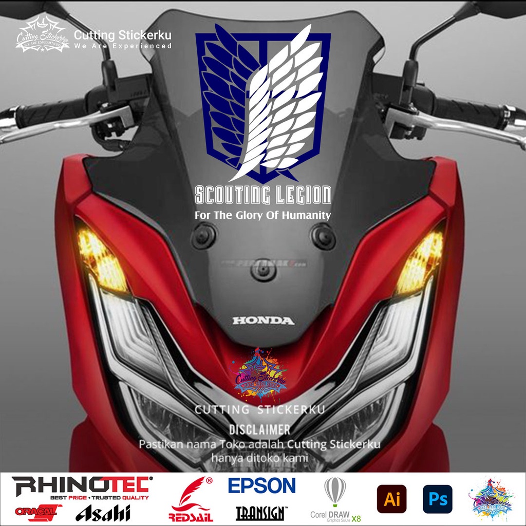 Cutting Stiker Attack On Titan Wings Variasi Motor Mobil Sticker One Piece Timbul Keren Nyala Dasbor Spakbor Visor Body Kaca Helm Laptop Hologram Reflective Tahan Air Setiker Bodi Samping Jepang Pickup Windshield AOT Eren Yeager Mikasa Ackerman