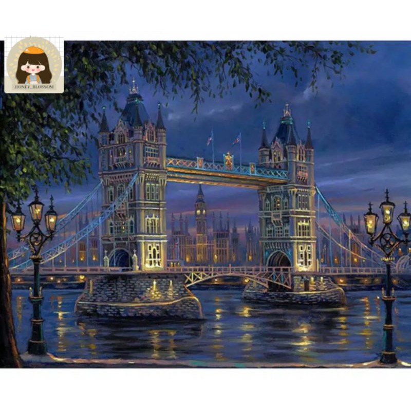 

oil painting kit painting by number london bridge Diy Ukuran 40x50cm